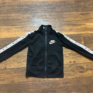 Nike Kids Black Jacket with Pink Heart Details